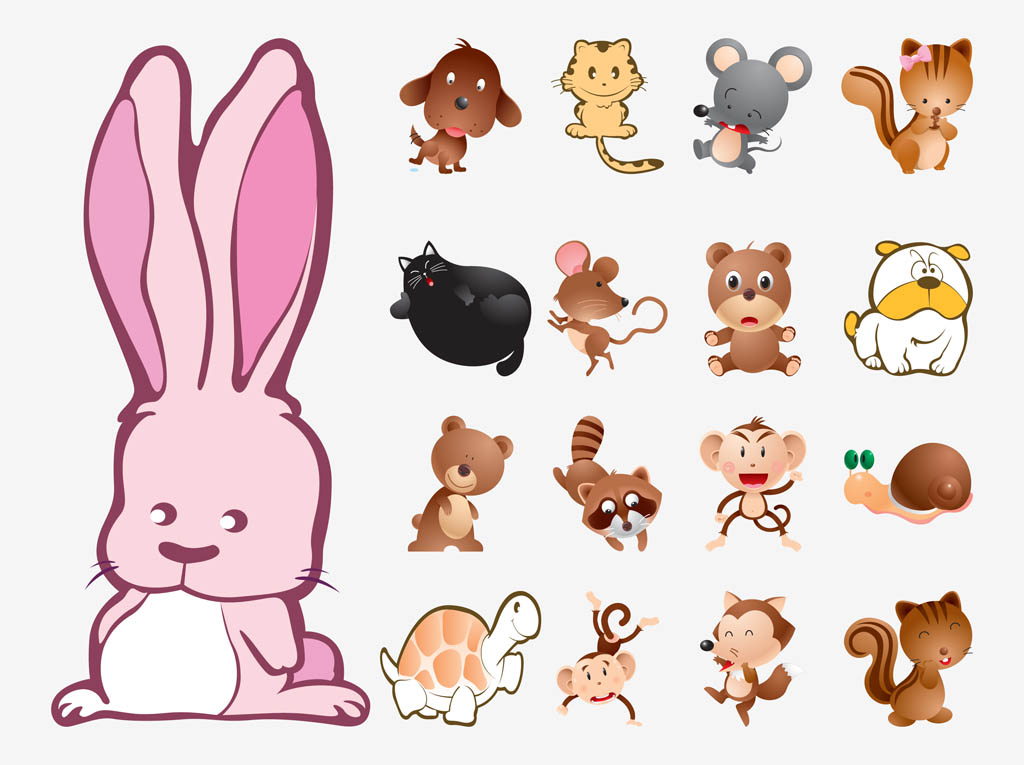 Cute Animals Vector Collection Vector Art &Amp; Graphics | Freevector.com