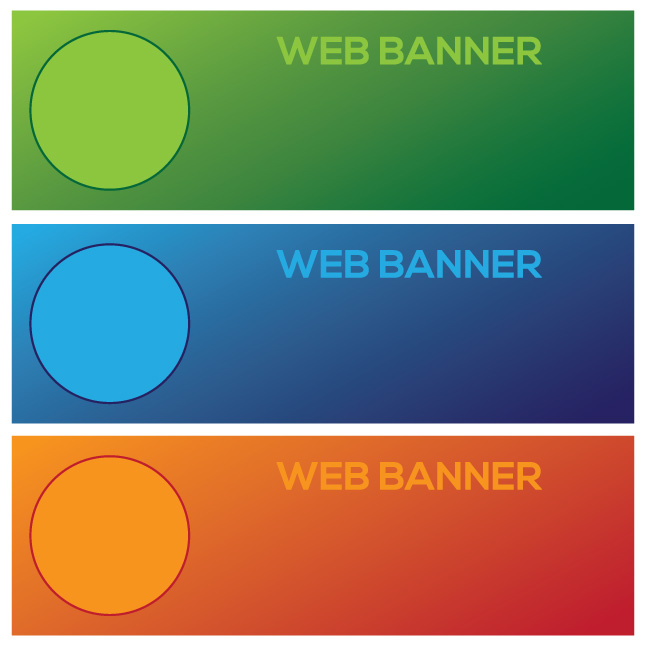 Three Colorful Banner Vectors