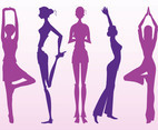Stretching Girls Silhouettes