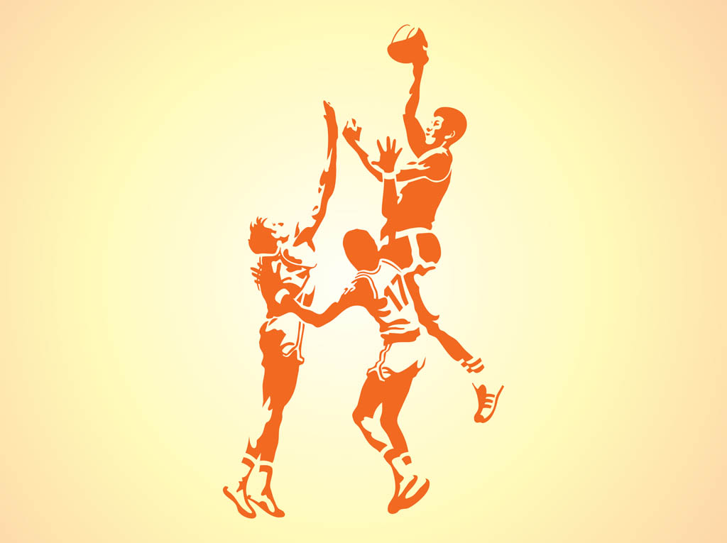 Silhouettes Of Basketball Players Vector Art Graphics Freevector