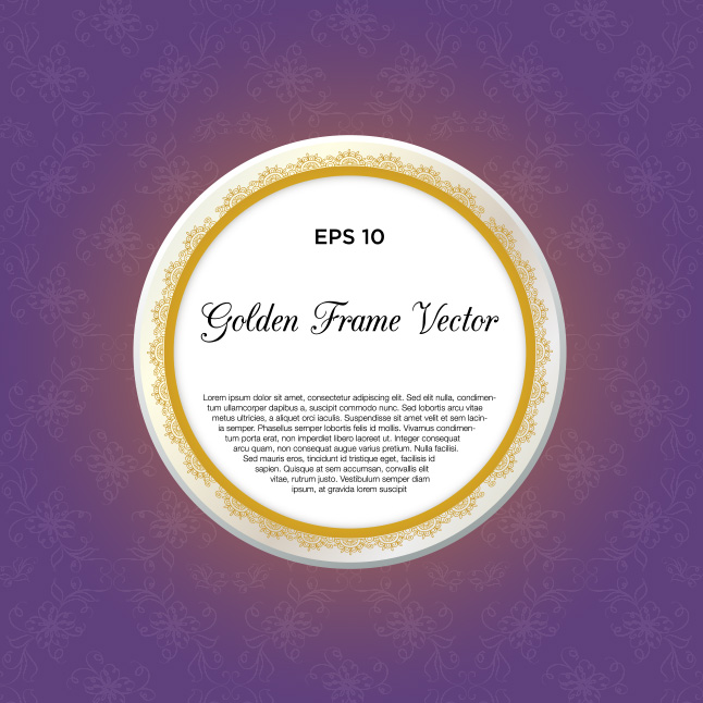 Free Elegant Purple and Gold Frame Vector