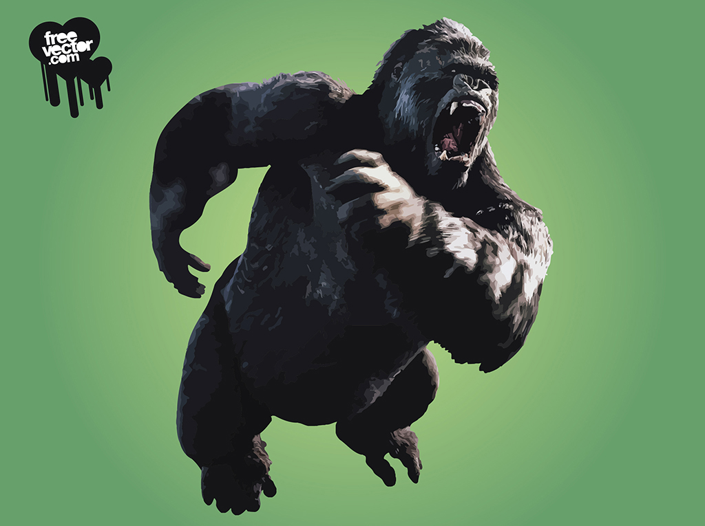 Angry King Kong Vector Art & Graphics | freevector.com