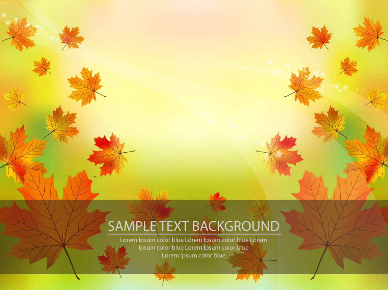 Vector Fall Background with Leaves