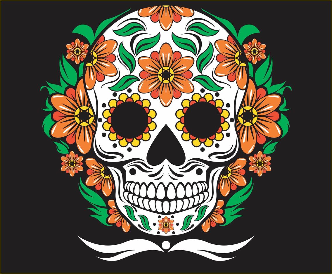Mexican Skull Vector Vector Art & Graphics