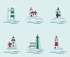 Red + Green Lighthouse Vectors