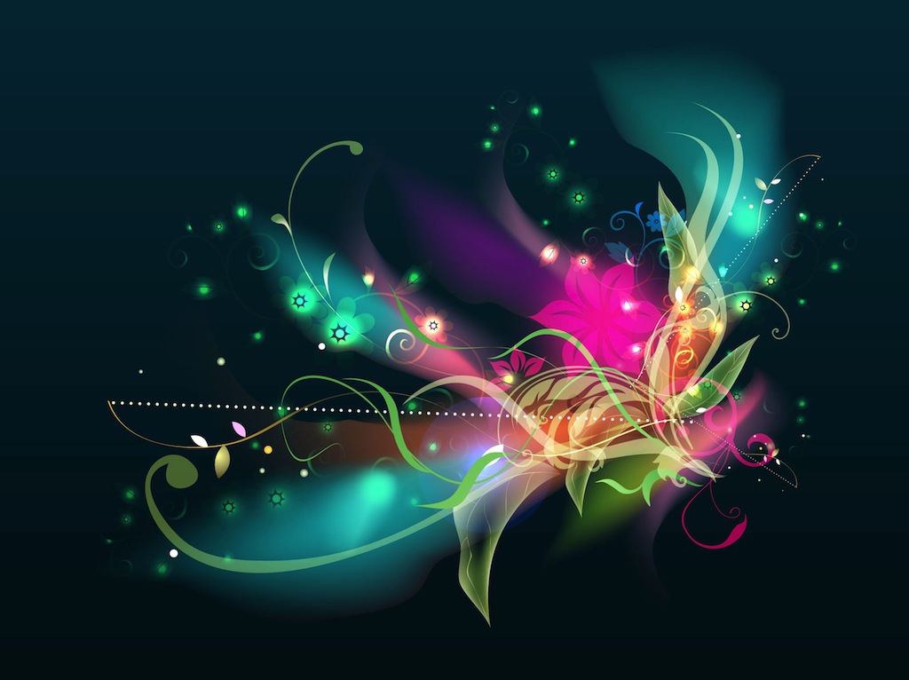 Glowing Flowers Vector Art & Graphics | freevector.com