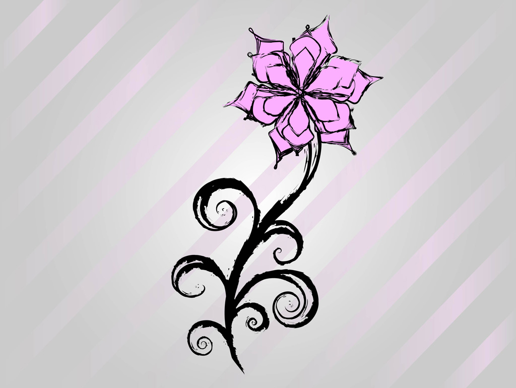 Free Flower Vector Drawing Vector Art & Graphics | freevector.com