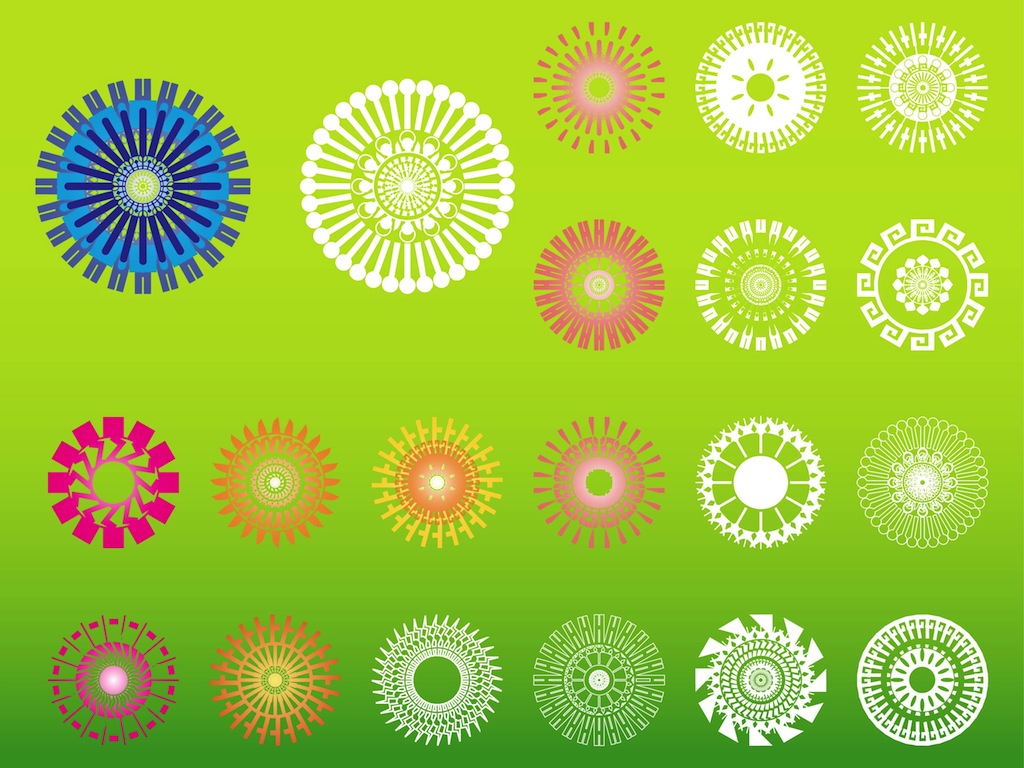 Round Flowers Vectors Vector Art & Graphics | freevector.com