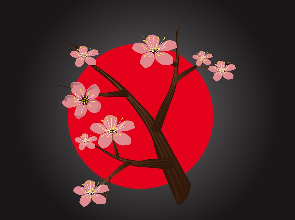 Japanese Cherry Blossom Vector Art & Graphics | freevector.com