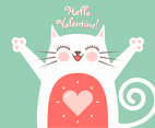 Cute Romantic Cat Greeting Card