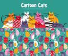 Colorful Cats Vector Background