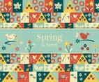 Cute Spring Seamless Vector Background