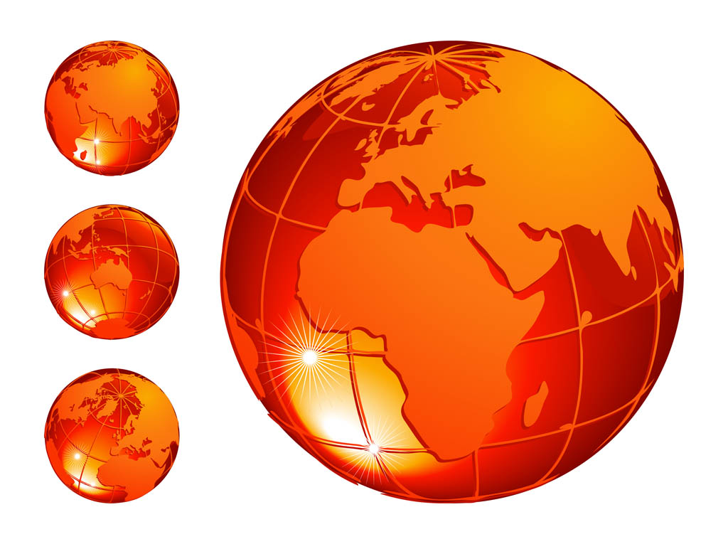 Orange Globes Set Vector Art And Graphics