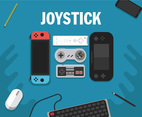 Joystick Icon Vector Blue Background