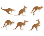 Flat Brown Kangaroo Vector 