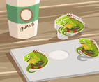 Iguana Sticker Vector