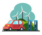 Wind Energy Charging Station Vector