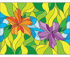 Flower Stained Glass Style Illustration