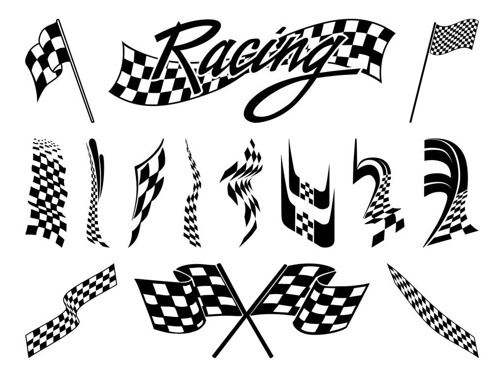 Racing Flags Graphics Set Vector Art & Graphics