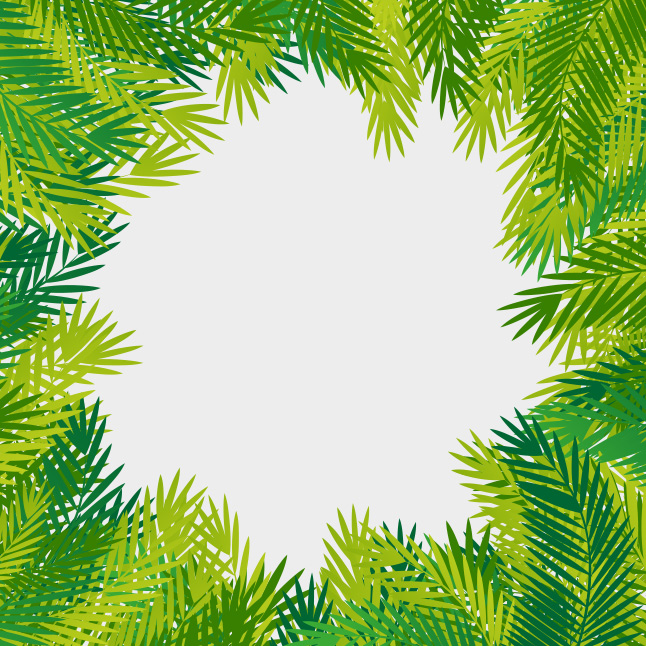 Tropical Leaves Vector Frame Vector Art Graphics Freevector