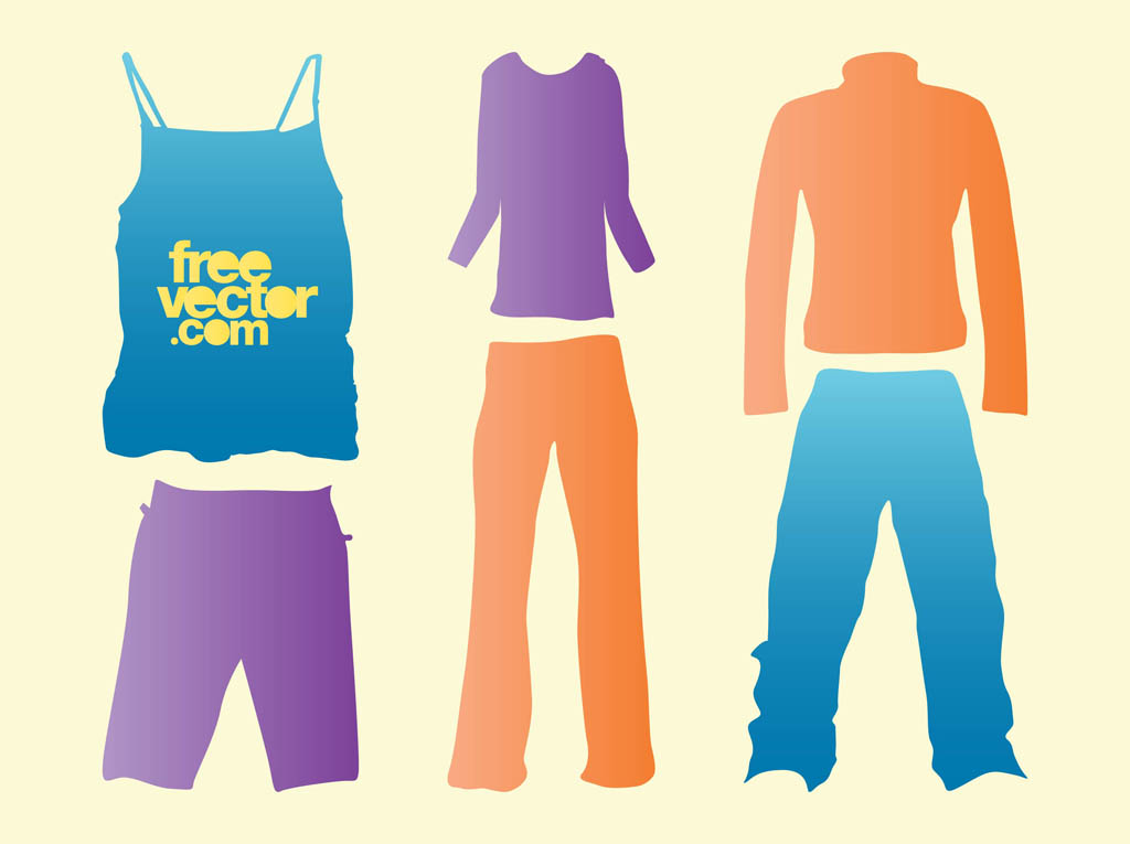 Vector Clothes Silhouettes Vector Art & Graphics