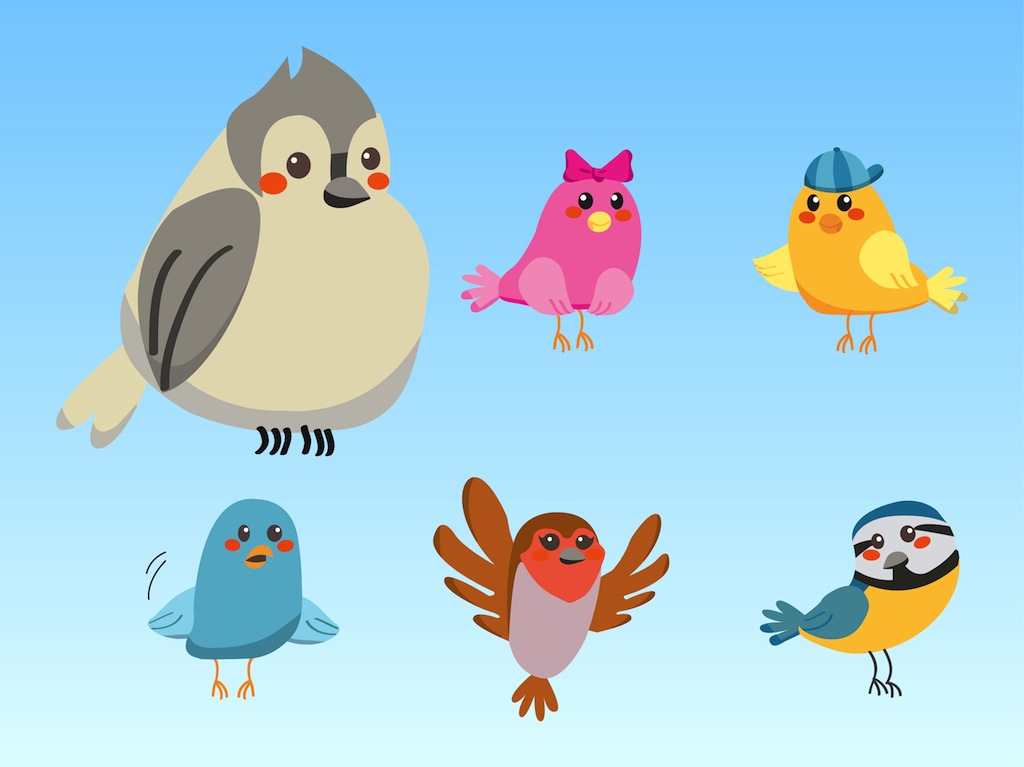 Cute Birds Vector Art & Graphics | freevector.com