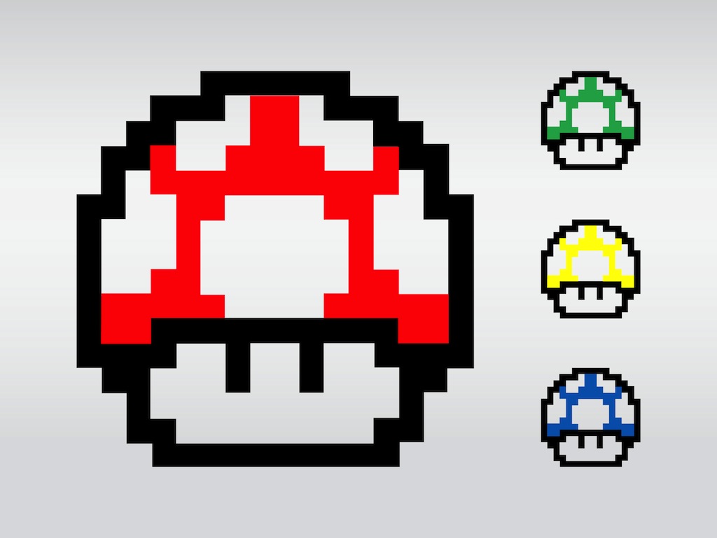 Super Mario Mushrooms Vector Art & Graphics | freevector.com