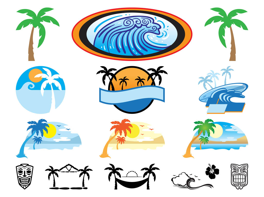 Download Hawaii Icons Set Vector Art & Graphics | freevector.com