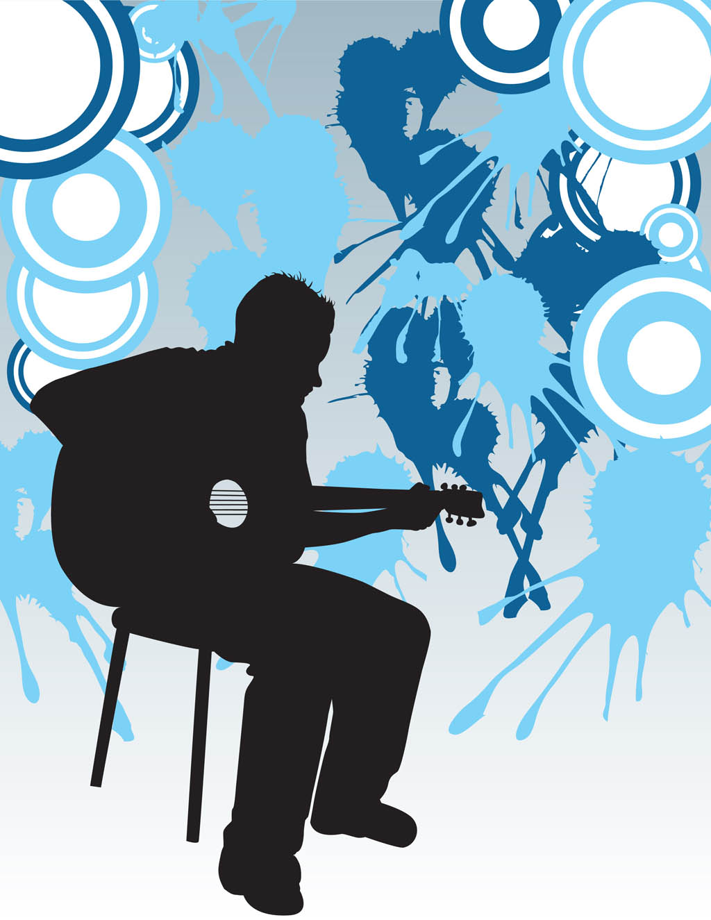 Poster for Sale avec l'œuvre « Médiator de guitare drôle pour gaucher avec  silhouette de guitare » de l'artiste playloud
