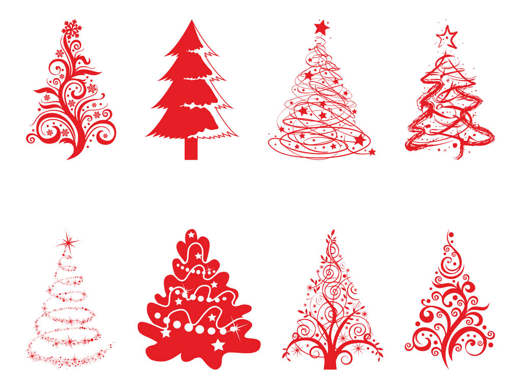 Download Holiday Trees Set Vector Art & Graphics | freevector.com