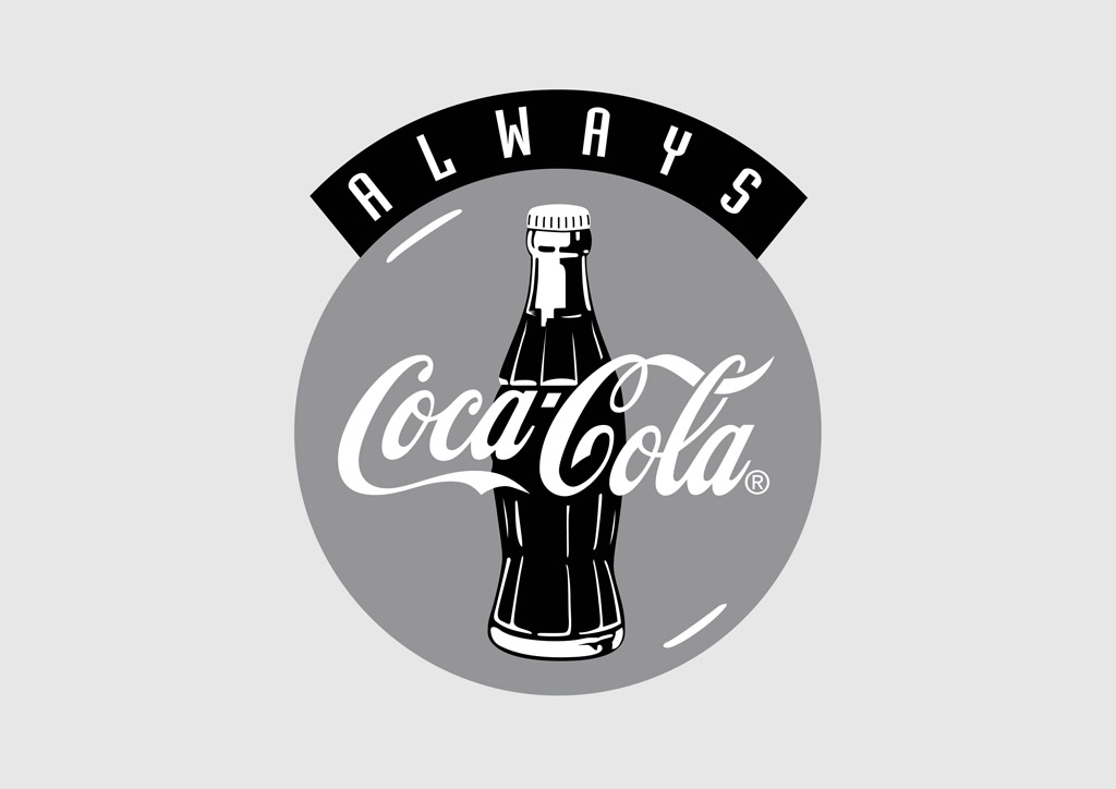 coca cola clipart black and white