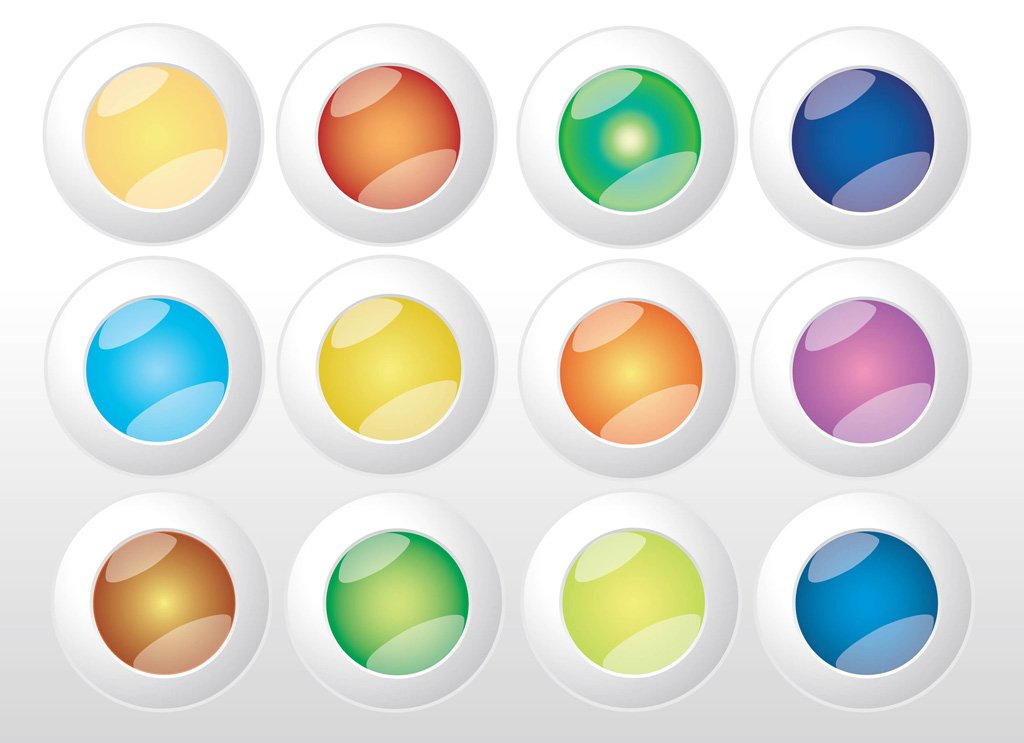 Download Colorful Web Buttons Vectors Vector Art & Graphics | freevector.com