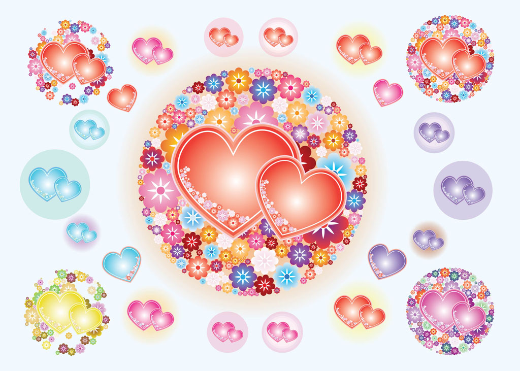 Download Heart Flowers Vectors Vector Art & Graphics | freevector.com