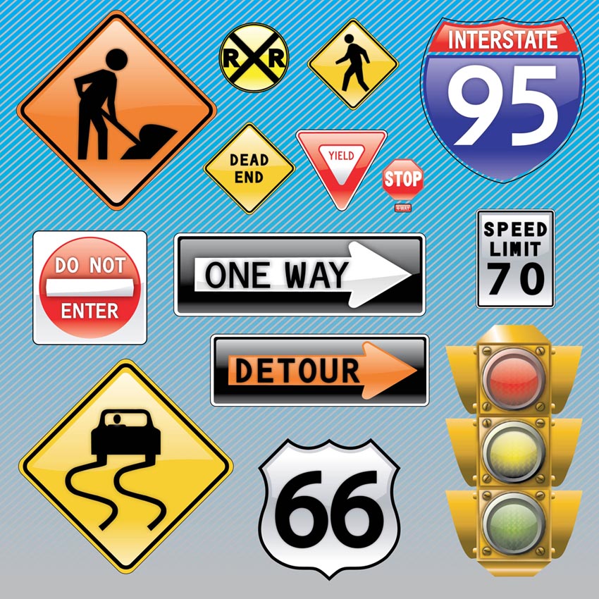 traffic signs and symbols vector