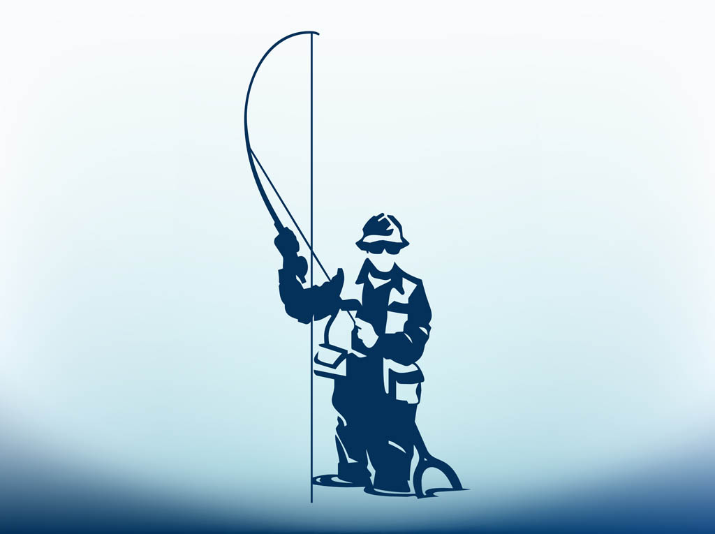 Man With Fishing Pole Vector Art & Graphics | freevector.com