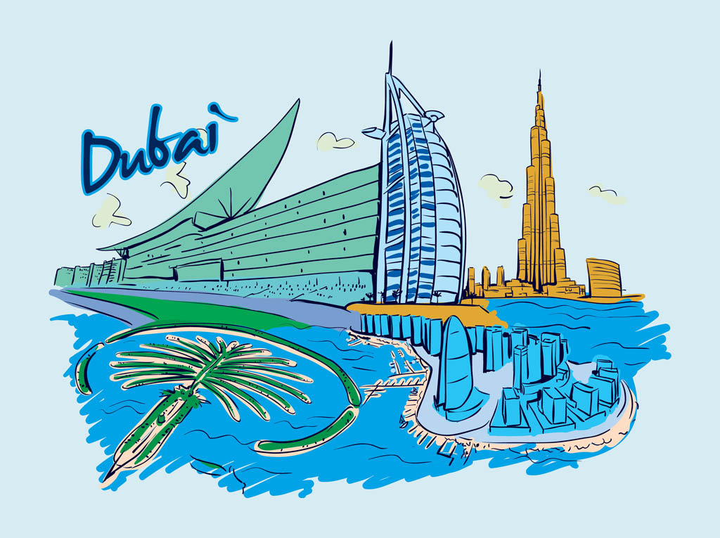 Dubai Vector Vector Art And Graphics