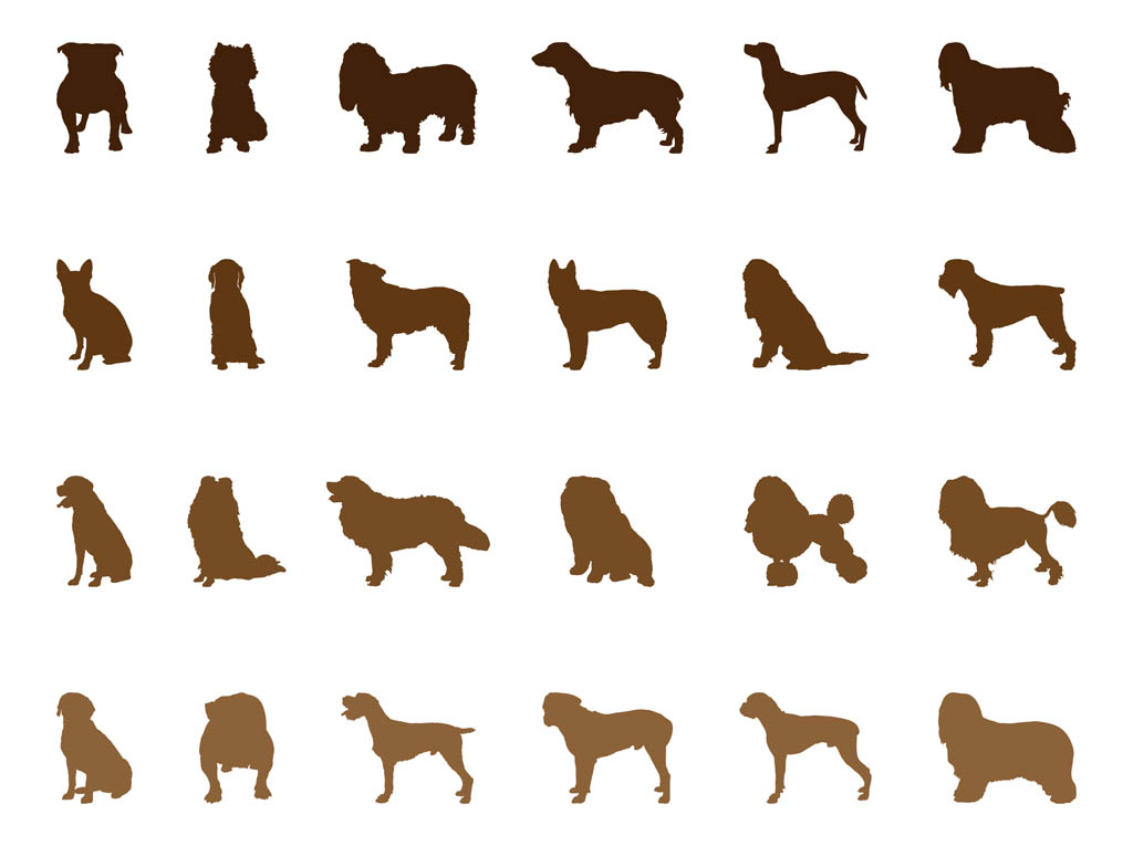 Download Dog Silhouettes Set Vector Art & Graphics | freevector.com