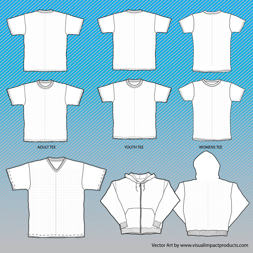 Download T Shirts Mock Up Templates With Grid Vector Art & Graphics | freevector.com