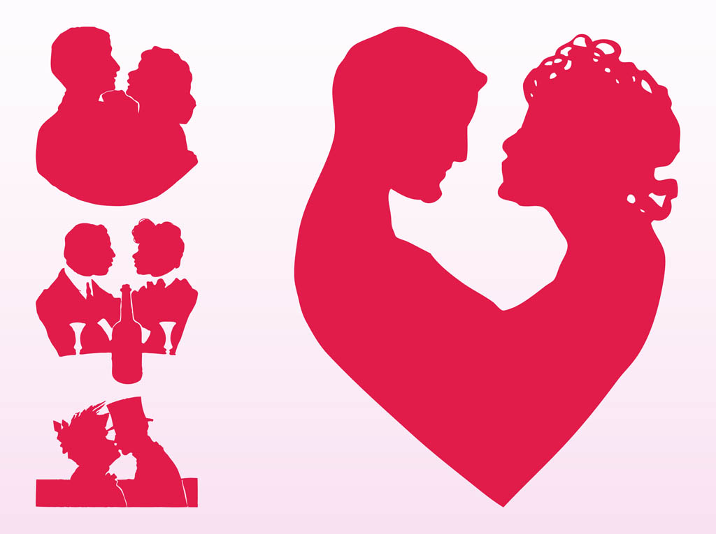 Download Couples In Love Silhouettes Vector Art & Graphics ...