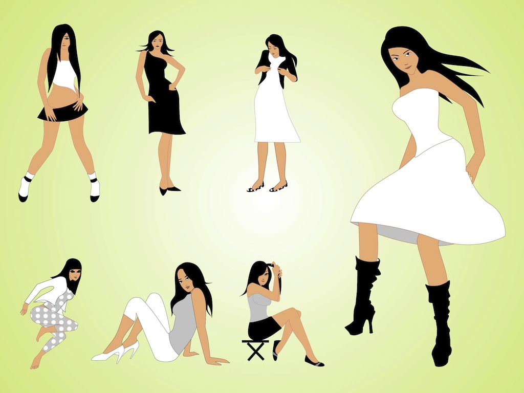 Download Fashion Girls Vector Art & Graphics | freevector.com