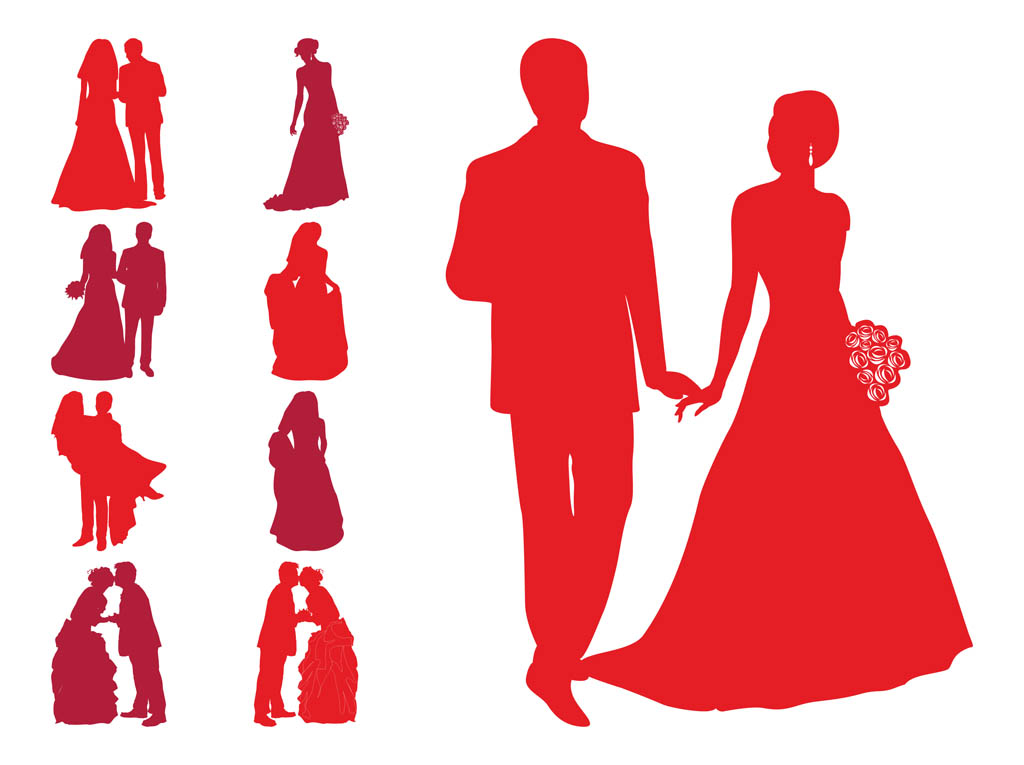 Download Wedding Silhouettes Vector Art & Graphics | freevector.com