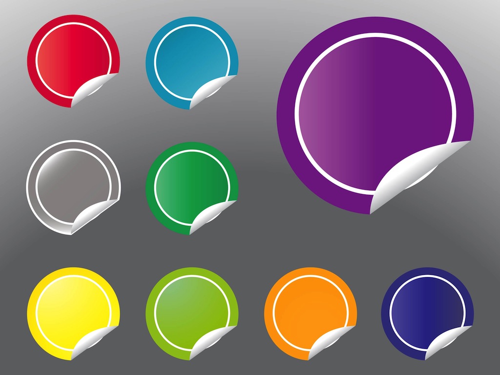 Round Stickers Vector Art & Graphics | freevector.com
