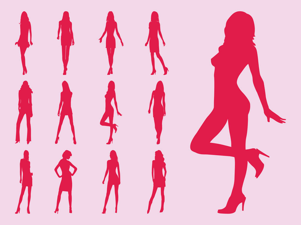 Model Girls Silhouettes Vector Art And Graphics