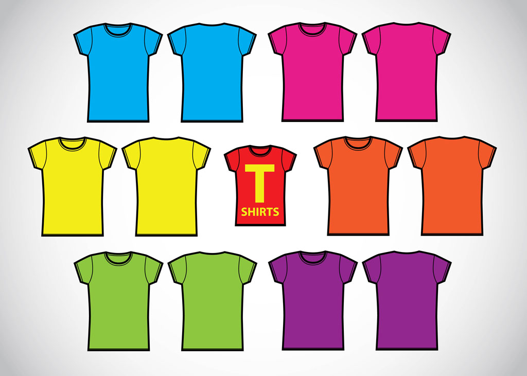 Girls pink t-shirt template free vector Clipart for Free Download
