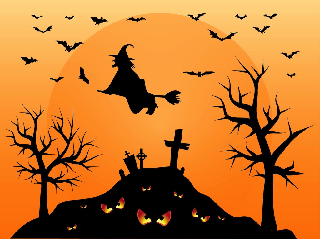 Halloween Cemetery Vector Art & Graphics