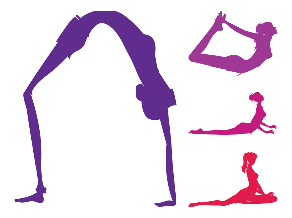 Yoga Poses Set Vector Art & Graphics