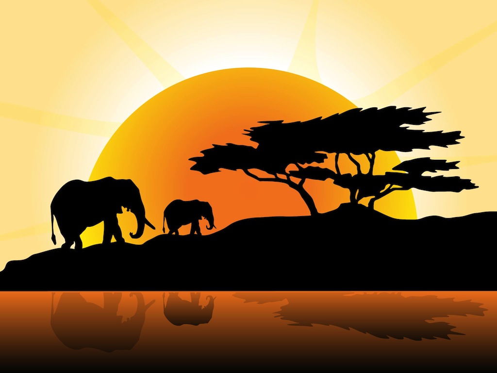 African Sunset Vector Art & Graphics | freevector.com