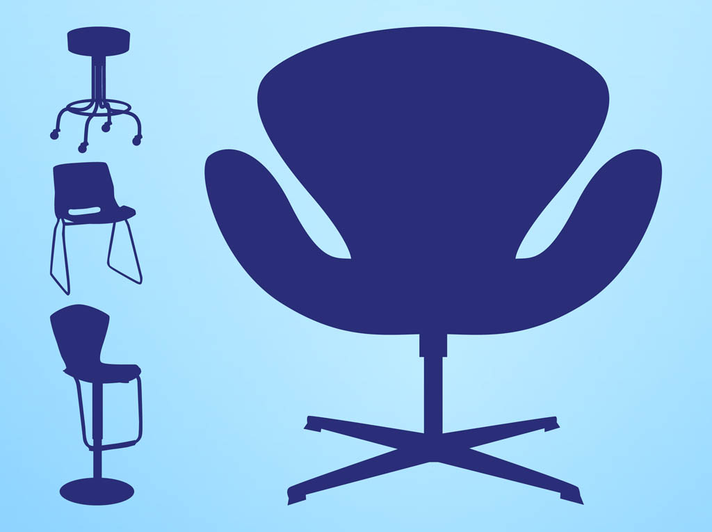 Chairs Silhouettes Pack Vector Art & Graphics | freevector.com
