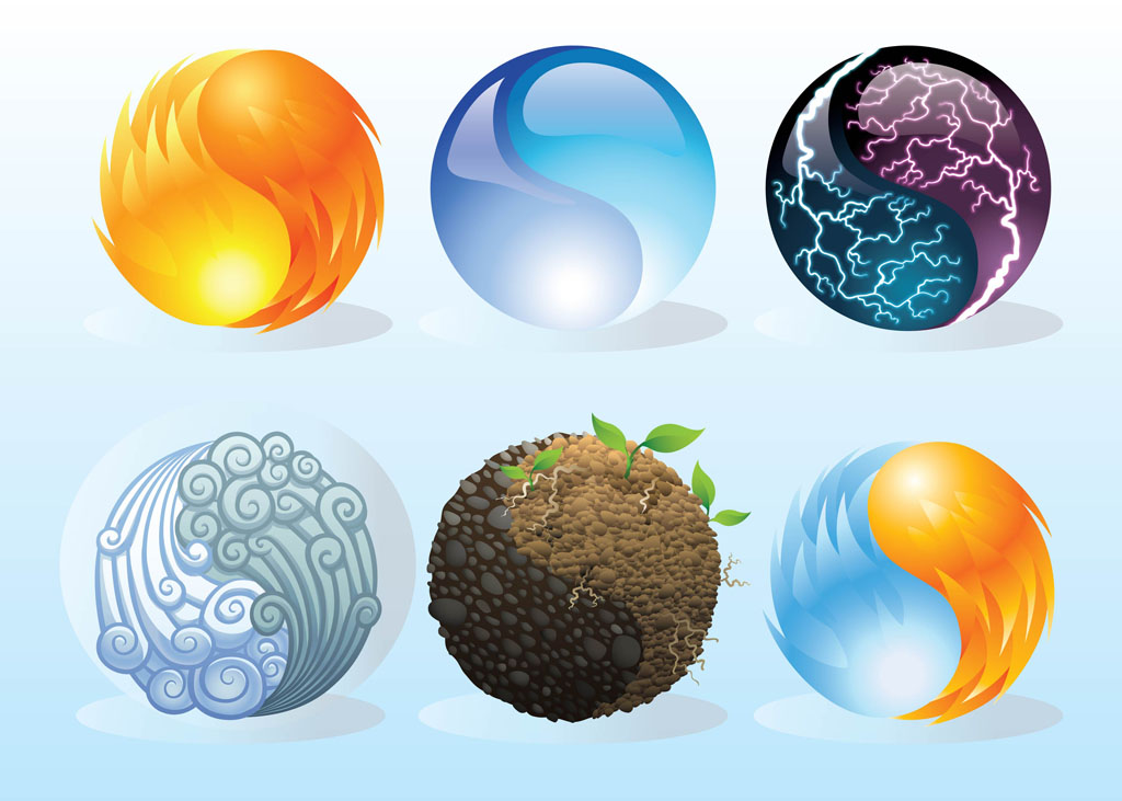 4 Elements Symbols Vector