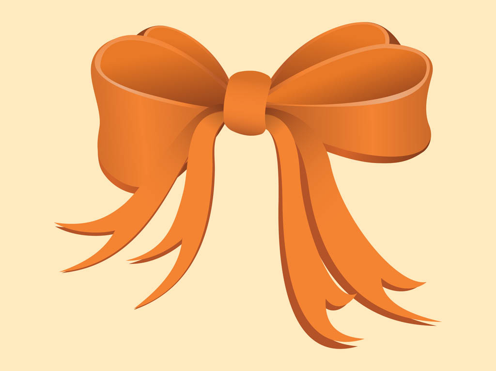 Beige silk bow with ribbon Royalty Free Vector Image